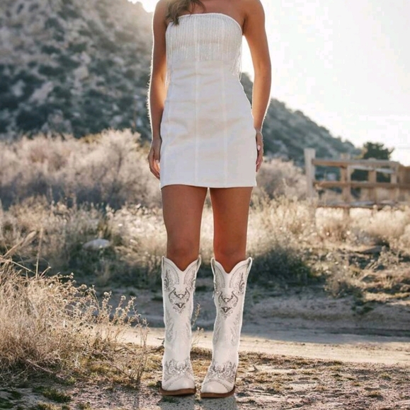 NEW WIDE CALF SPARKLY KNEE-HI RHINESTONE EMBROIDERY POINTED TOE PULL ON BOOTS 👢 - Picture 5 of 8